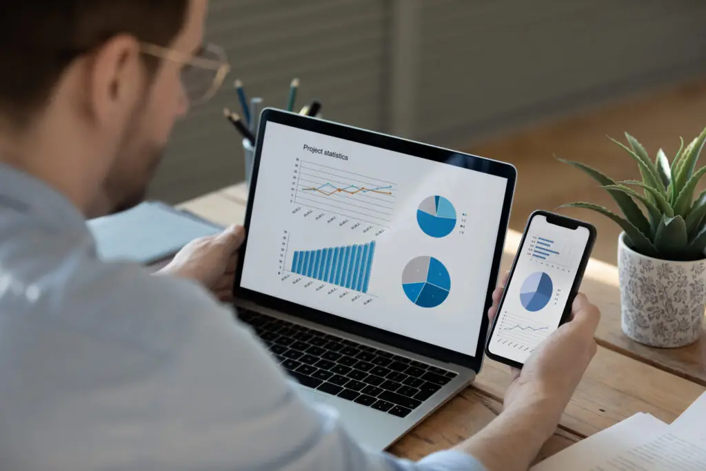 Analyse und Weiterentwicklung einer Website mit Performance-Daten und Diagrammen zur Optimierung